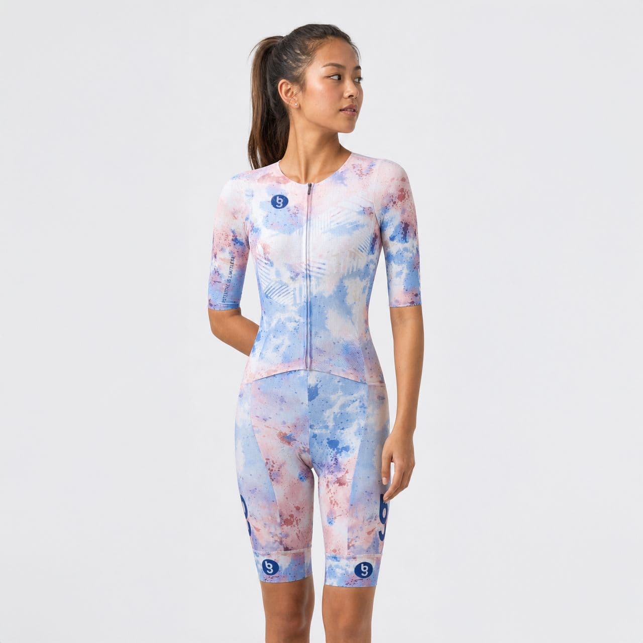 Pinnacle Cherry Blossom Women's Short Sleeves Race Suit Indigo