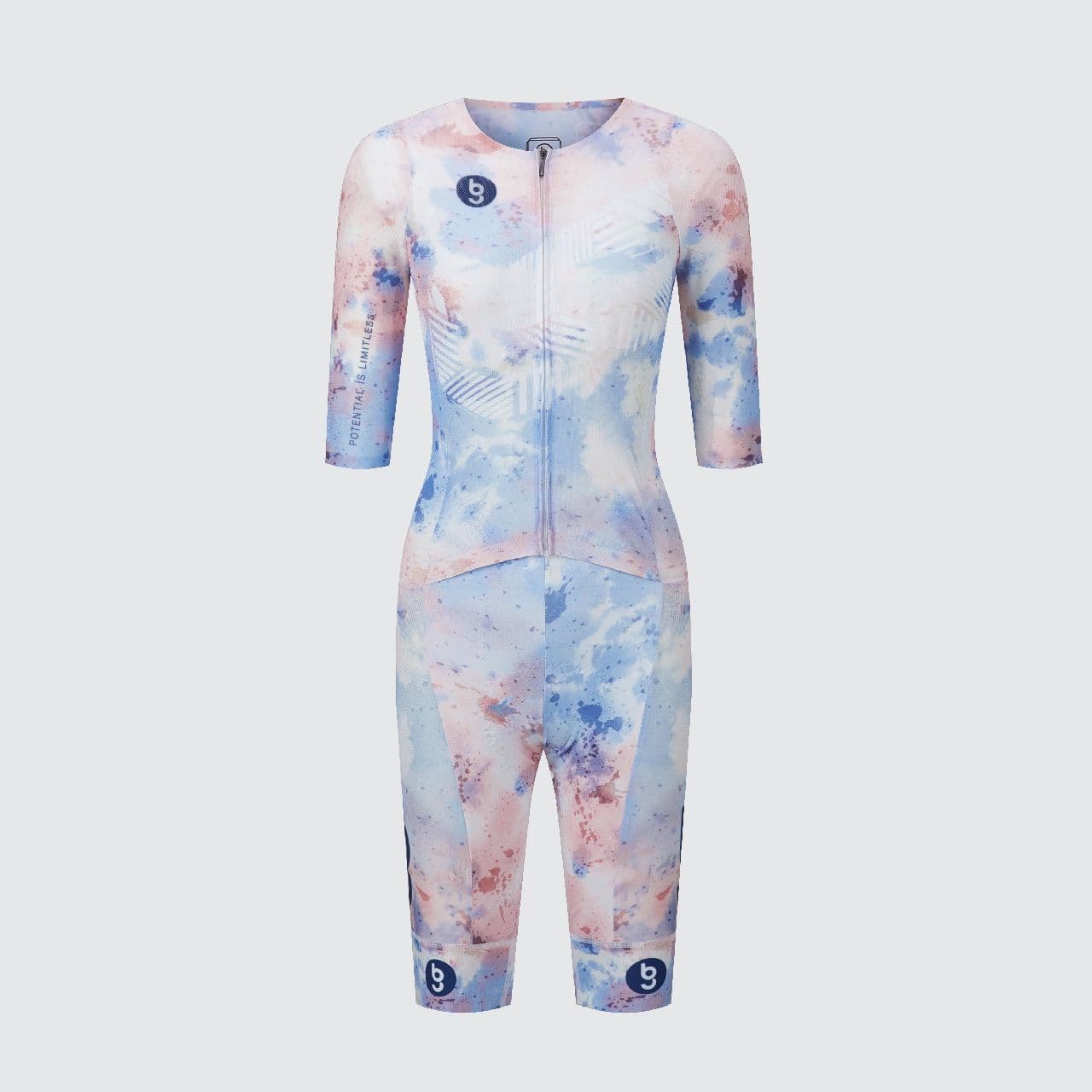 Pinnacle Cherry Blossom Women's Short Sleeves Race Suit Indigo