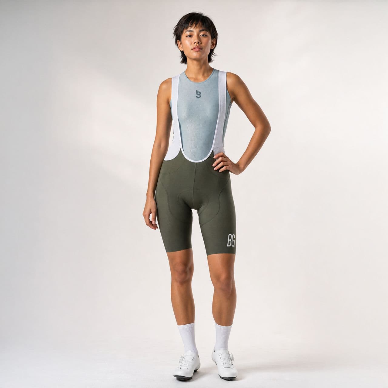 BG ESSENCE ORE Ash Olive Women Bib Shorts