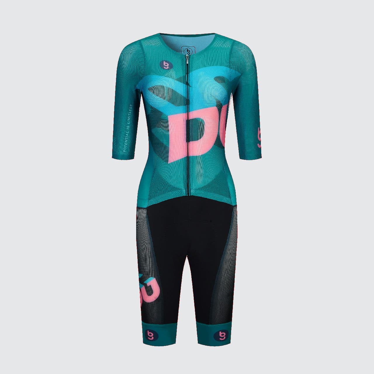 Pinnacle Cubic Women's Short Sleeves Race Suit Verde/Black
